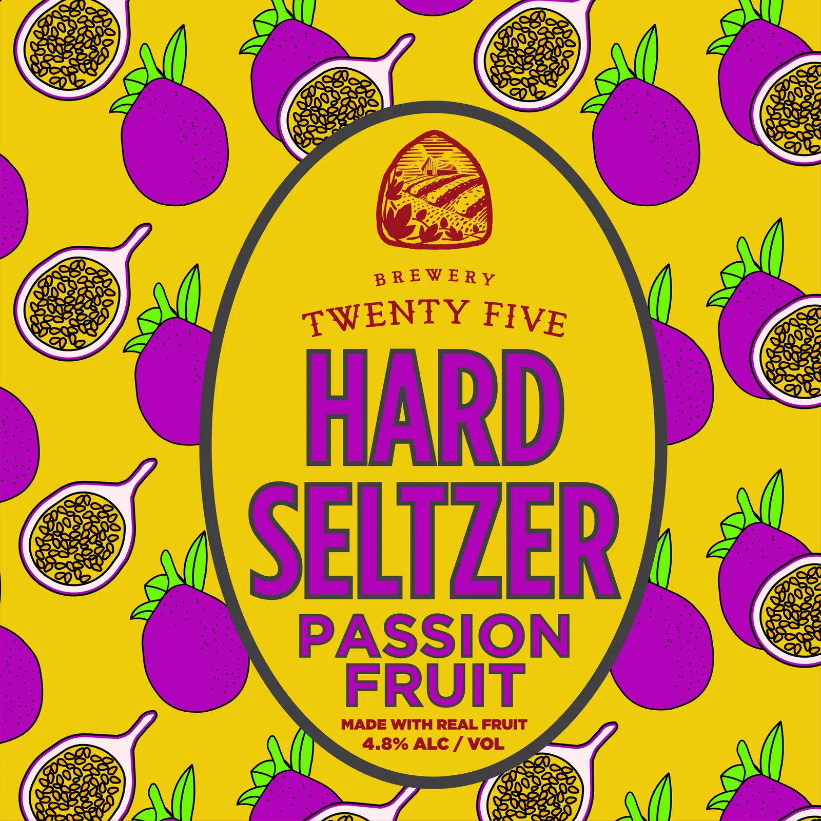 Brewery Twenty Five, Passion Fruit Hard Seltzer Label, plate 1 of 3