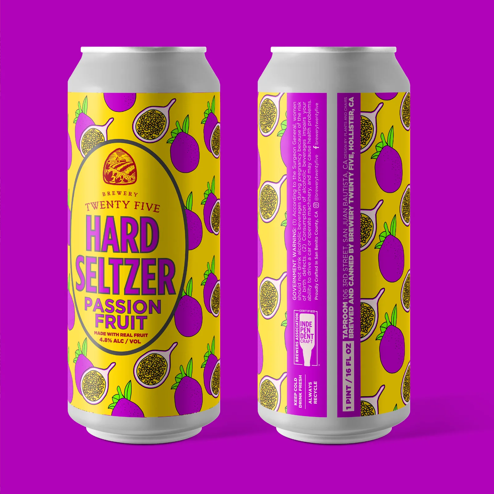 Brewery Twenty Five, Passion Fruit Hard Seltzer Label, plate 3 of 3