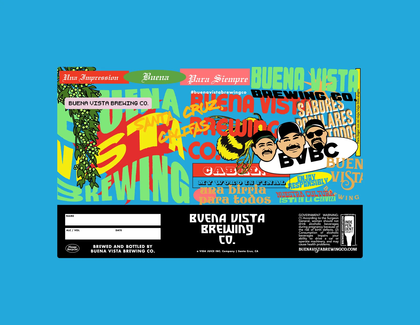 Buena Vista Brewing Co., Universal Label, plate 1 of 6