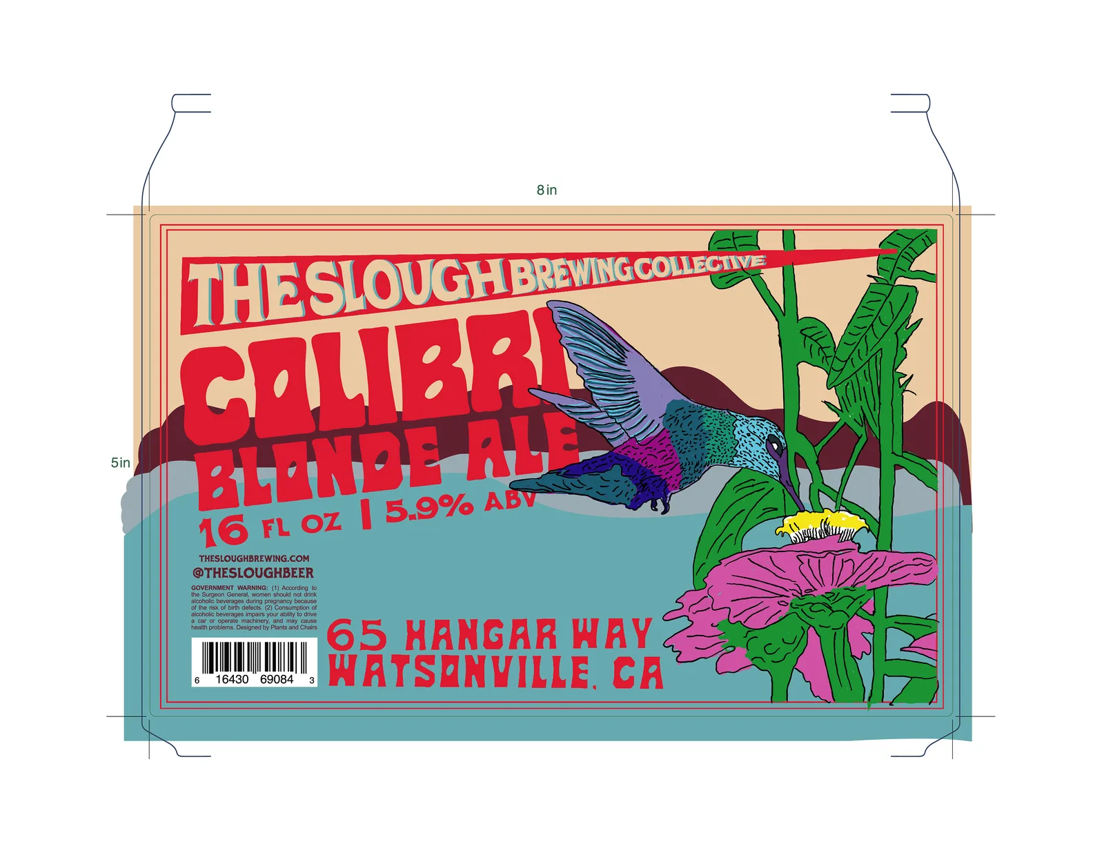 Colibri Blonde Ale Label, The Slough Brewing, plate 1 of 10