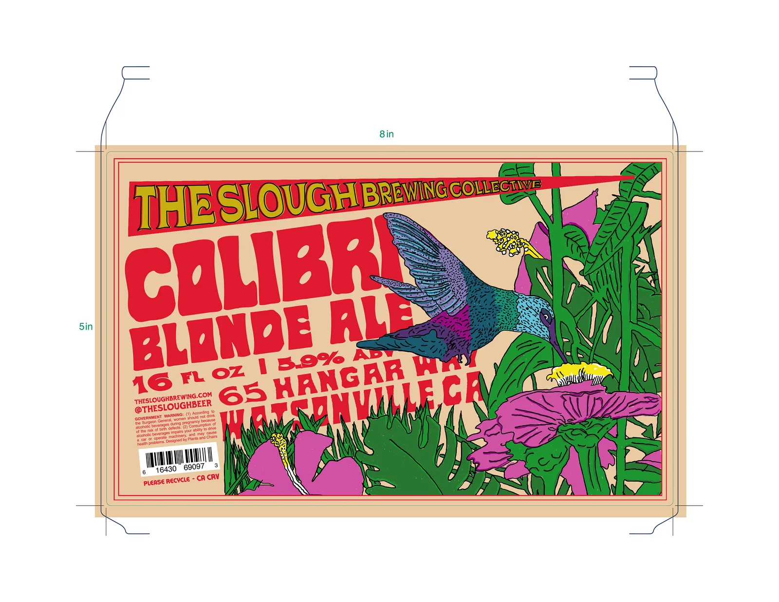 Colibri Blonde Ale Label, The Slough Brewing, plate 6 of 10