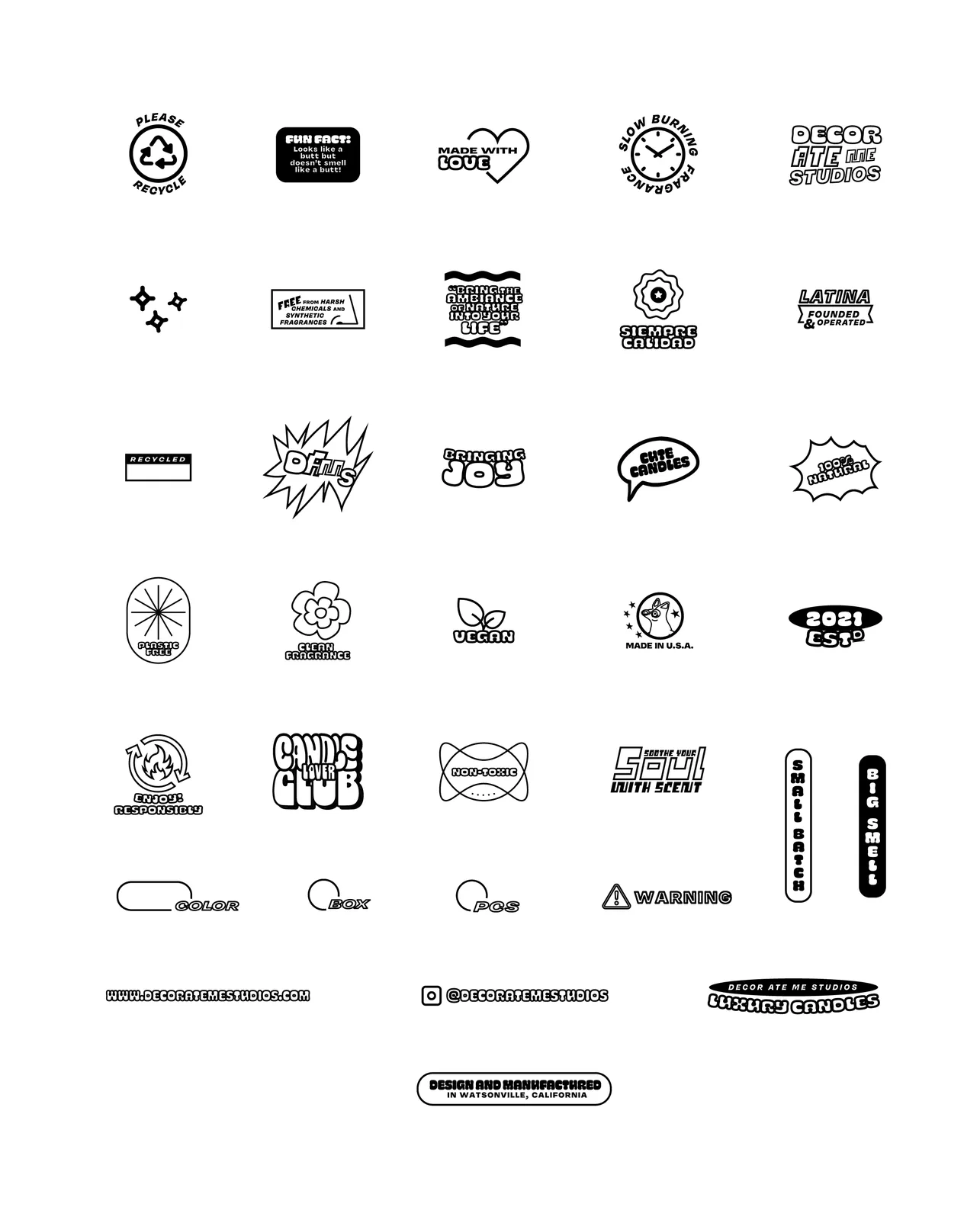 Decor Ate Me Studios, Elements for Candle Labels, plate 2 of 4