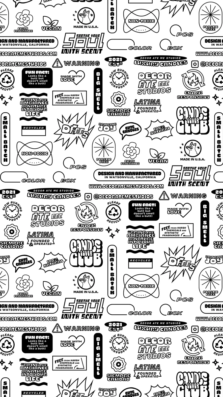 Decor Ate Me Studios, Elements for Candle Labels, plate 4 of 4