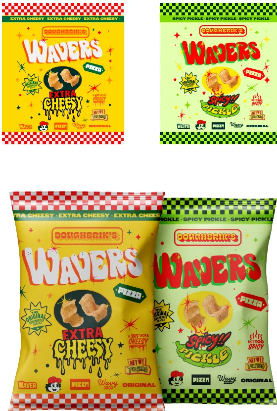 Doughbrik's Snacks, Brand and packaging exploration, plate 1 of 1