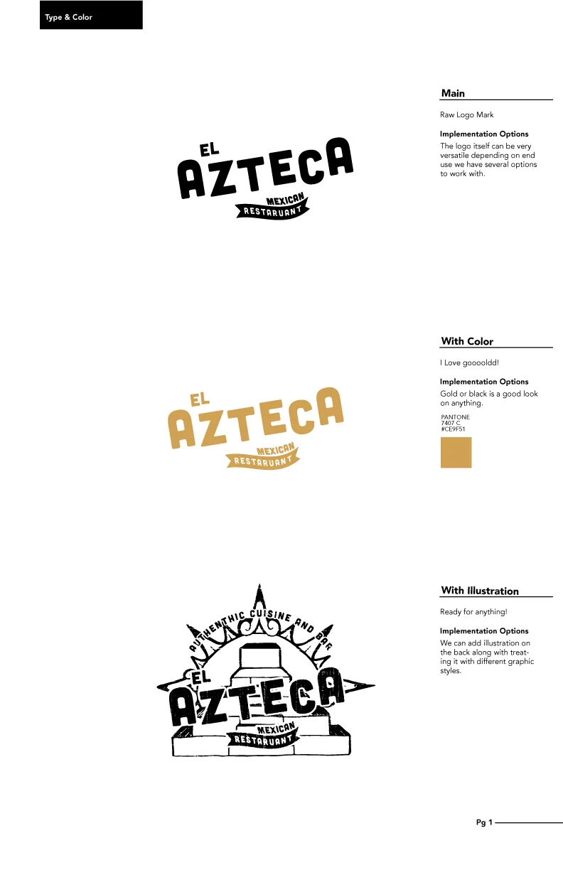 El Azteca Restaurant Logo, plate 1 of 11