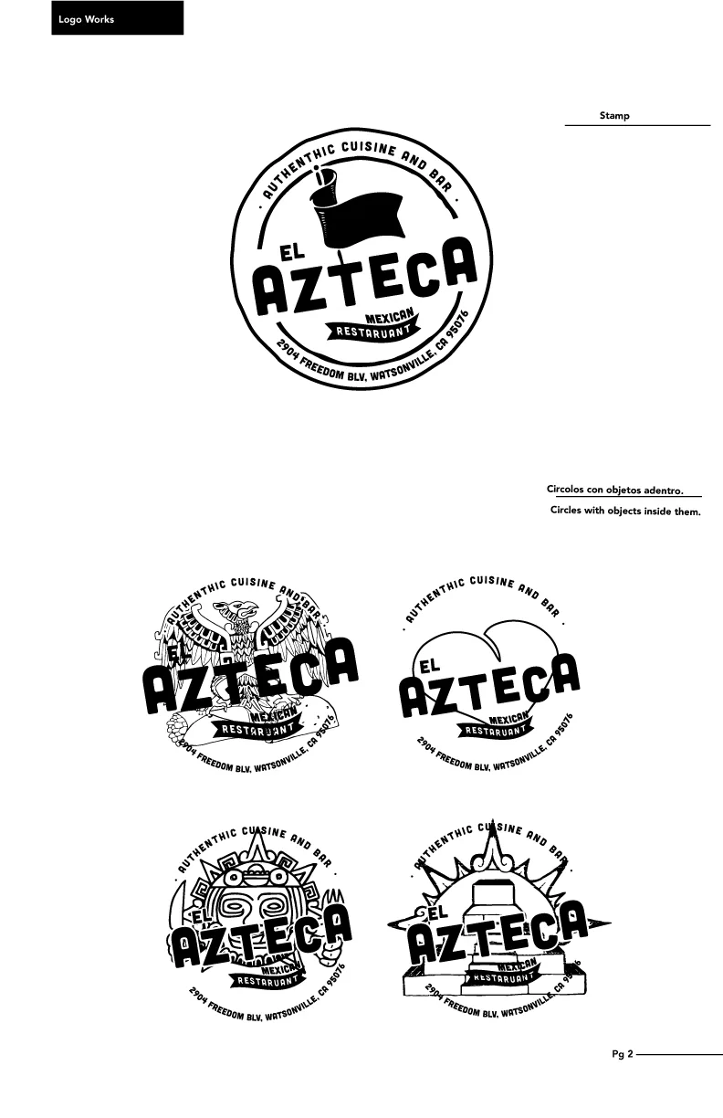 El Azteca Restaurant Logo, plate 4 of 11
