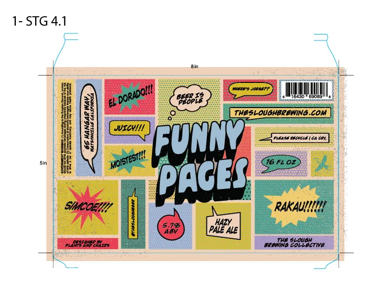 Funny Pages Hazy Pale Ale Label, The Slough, plate 7 of 21