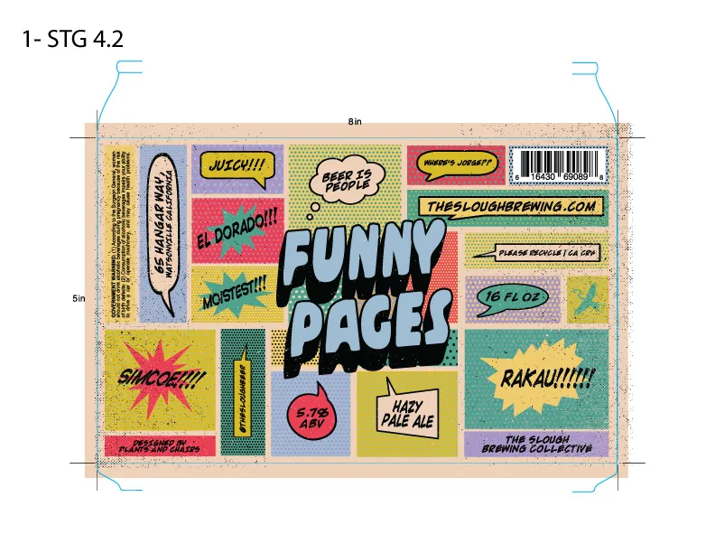 Funny Pages Hazy Pale Ale Label, The Slough, plate 8 of 21