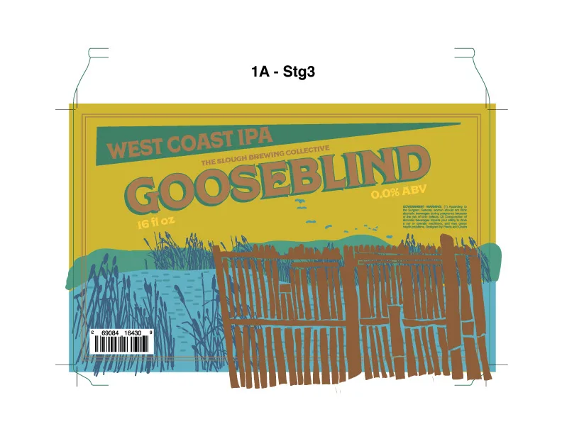 Gooseblind Westcoast IPA Label, The Slough, plate 1 of 7