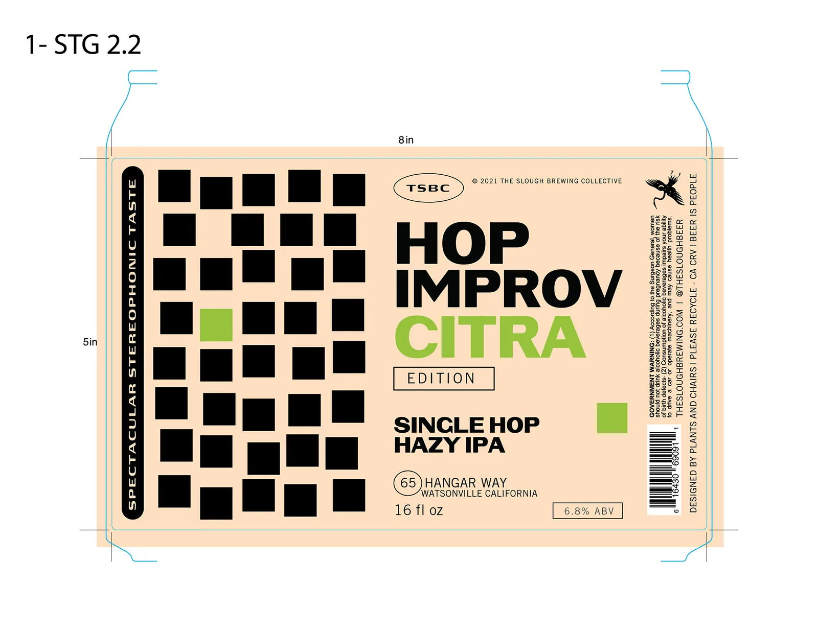 Hop Improv: Citra IPA Label, The Slough, plate 4 of 20