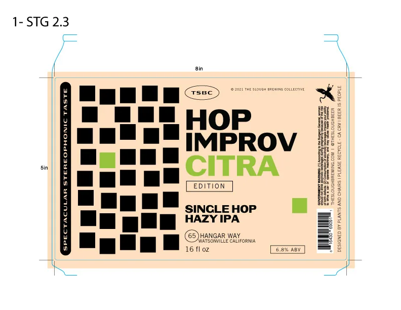 Hop Improv: Citra IPA Label, The Slough, plate 5 of 20