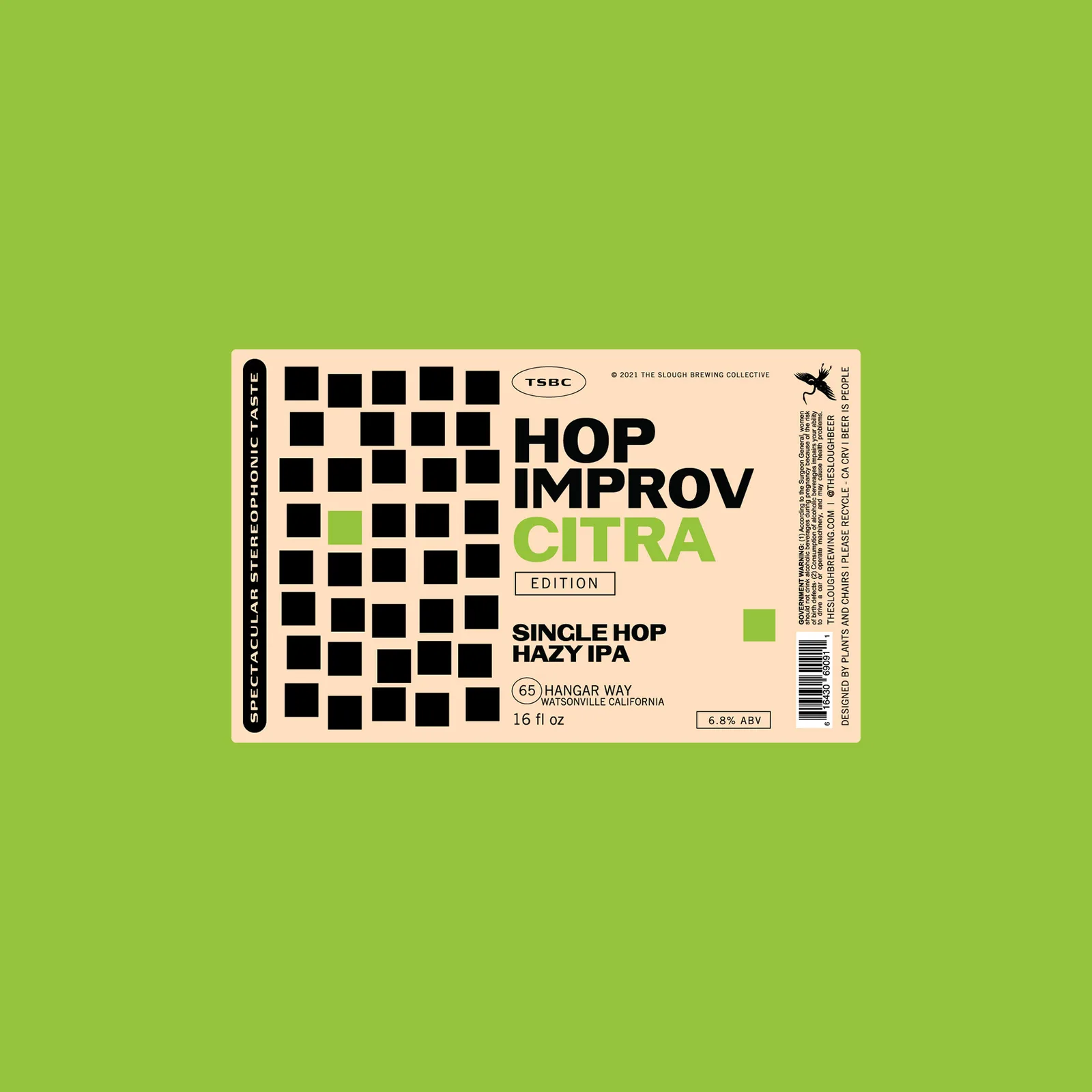 Hop Improv: Citra IPA Label, The Slough, plate 11 of 20