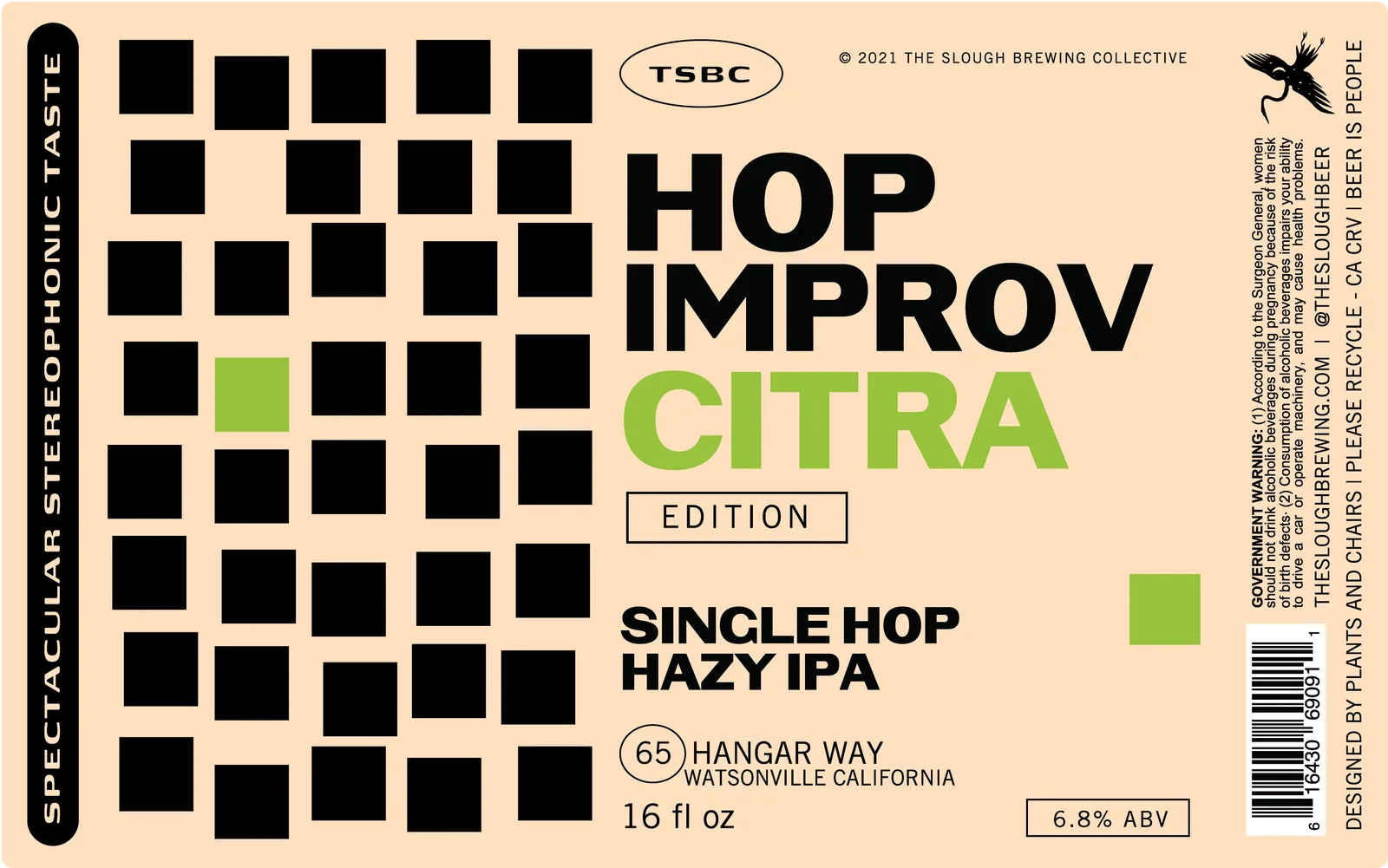 Hop Improv: Citra IPA Label, The Slough, plate 16 of 20