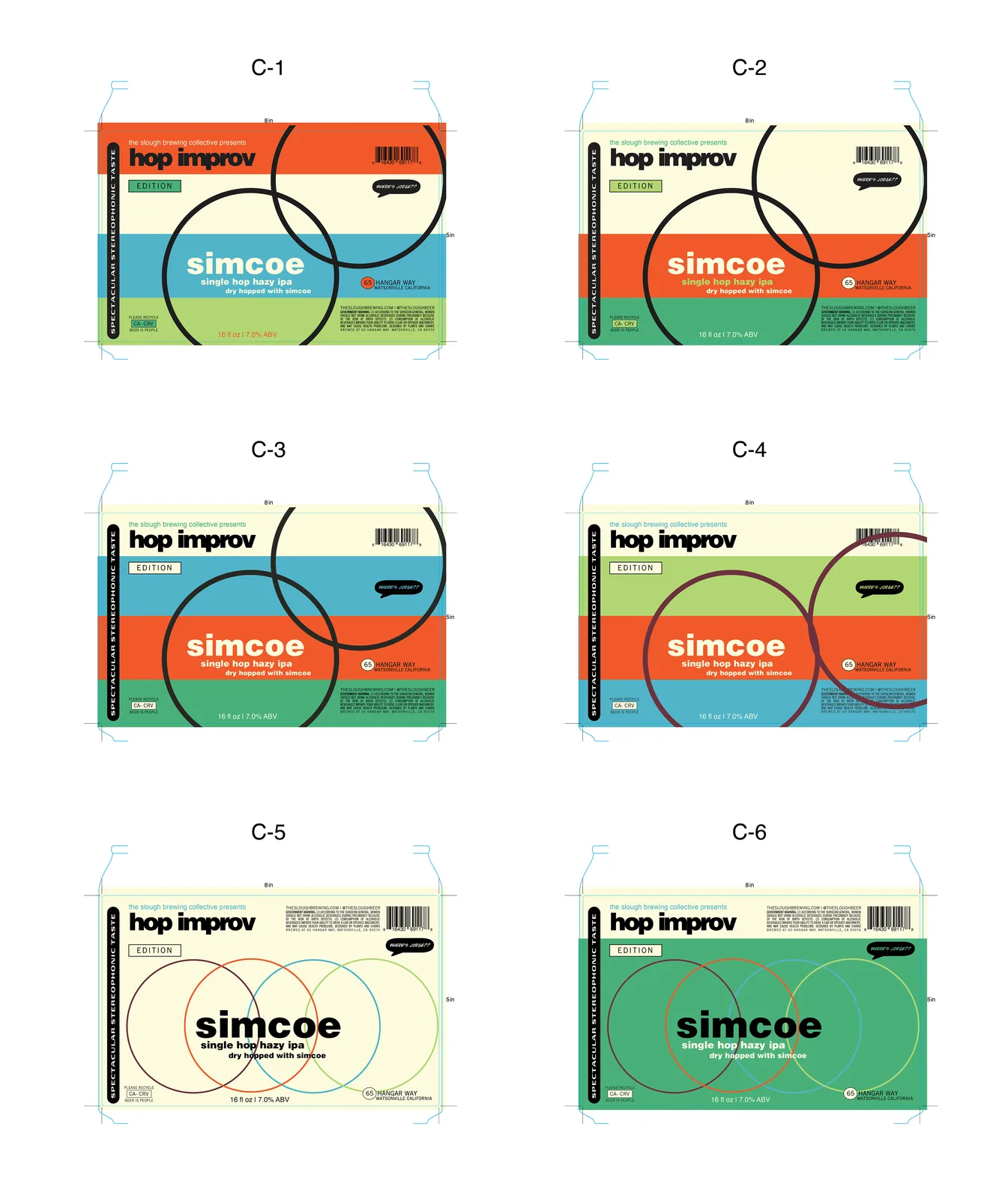 Hop Improv: Simcoe Label, The Slough, plate 5 of 16