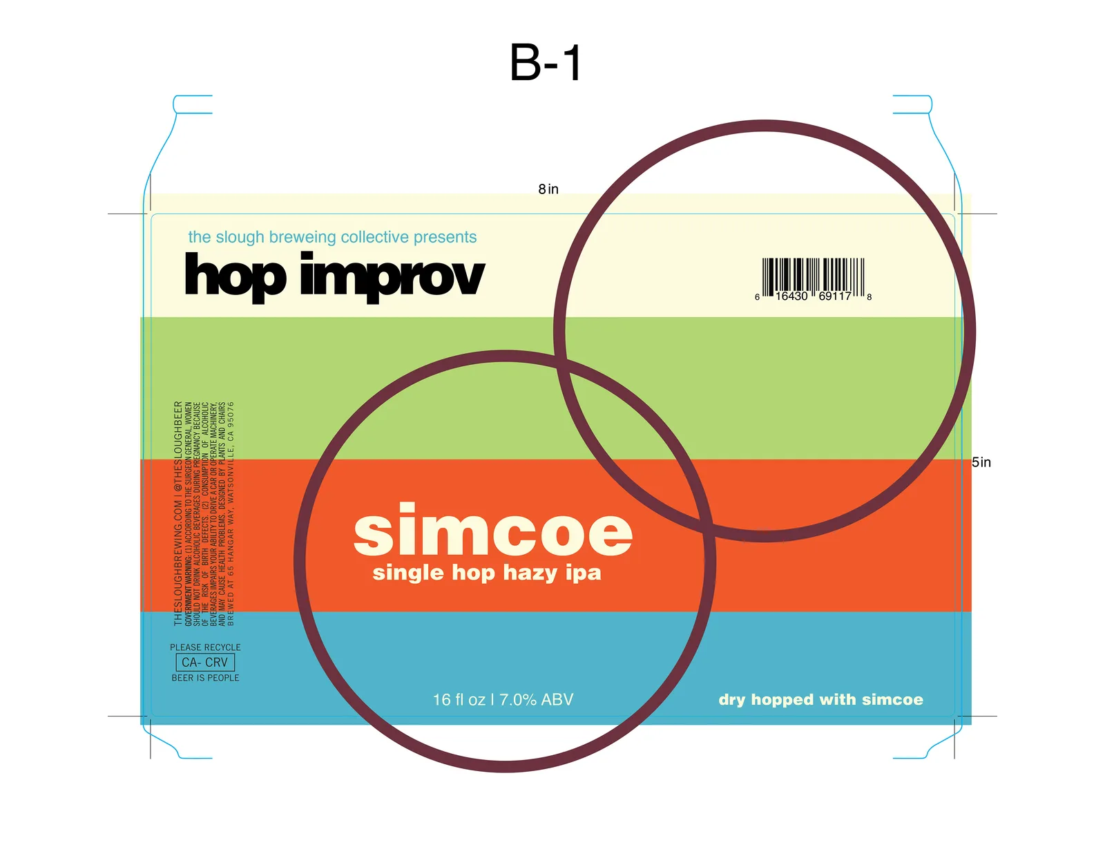 Hop Improv: Simcoe Label, The Slough, plate 8 of 16