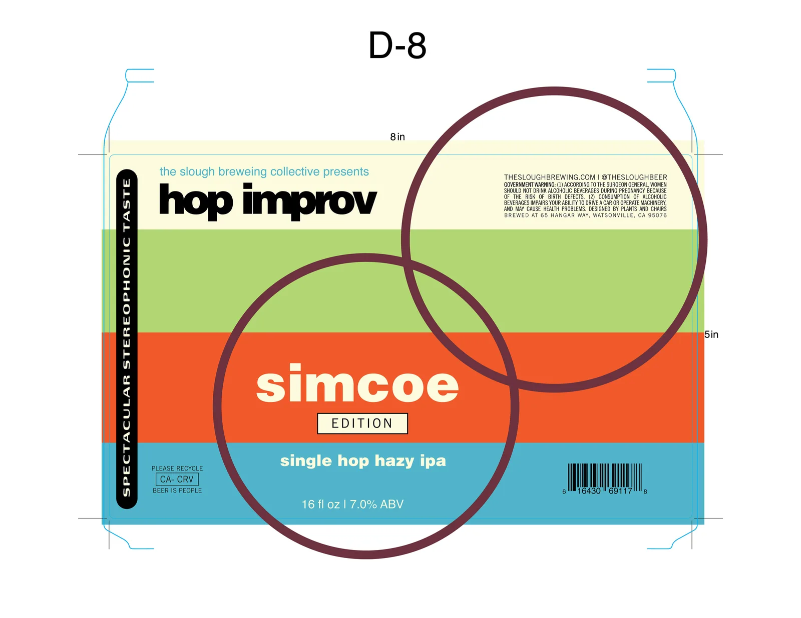 Hop Improv: Simcoe Label, The Slough, plate 9 of 16