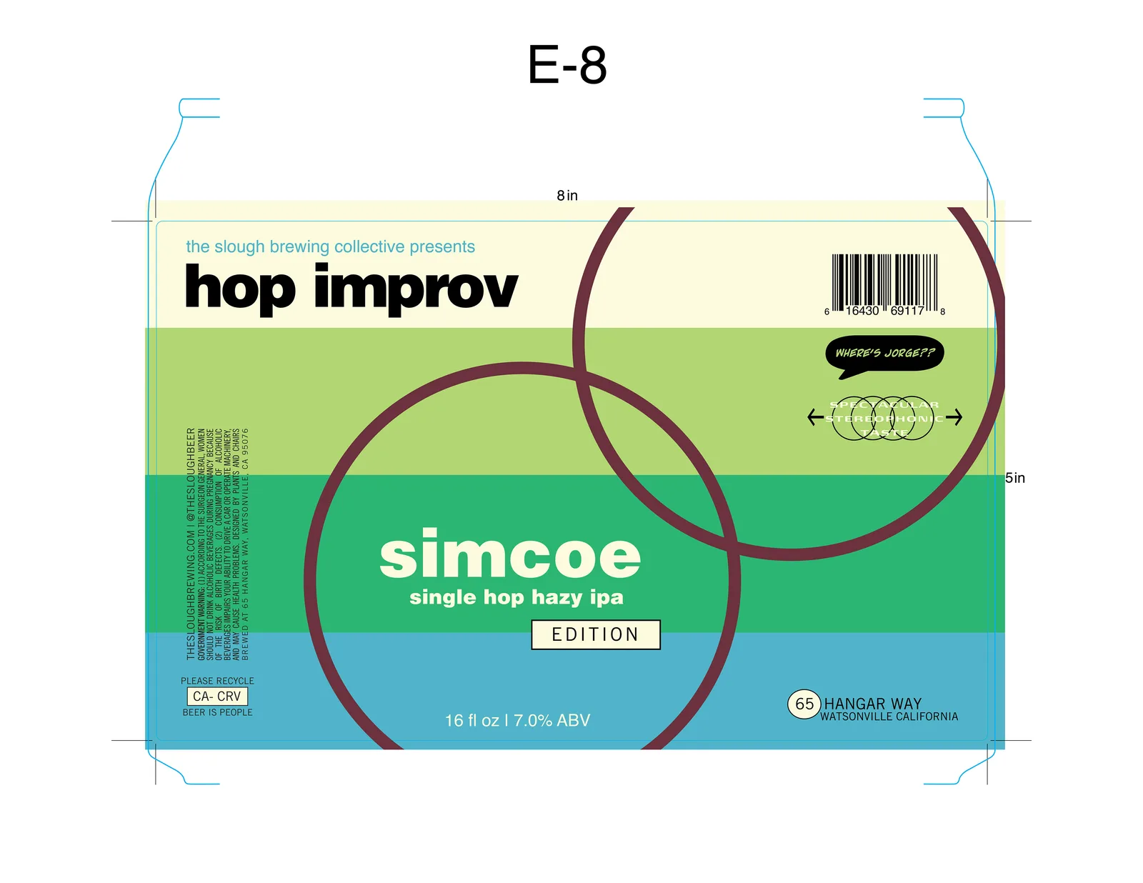 Hop Improv: Simcoe Label, The Slough, plate 10 of 16