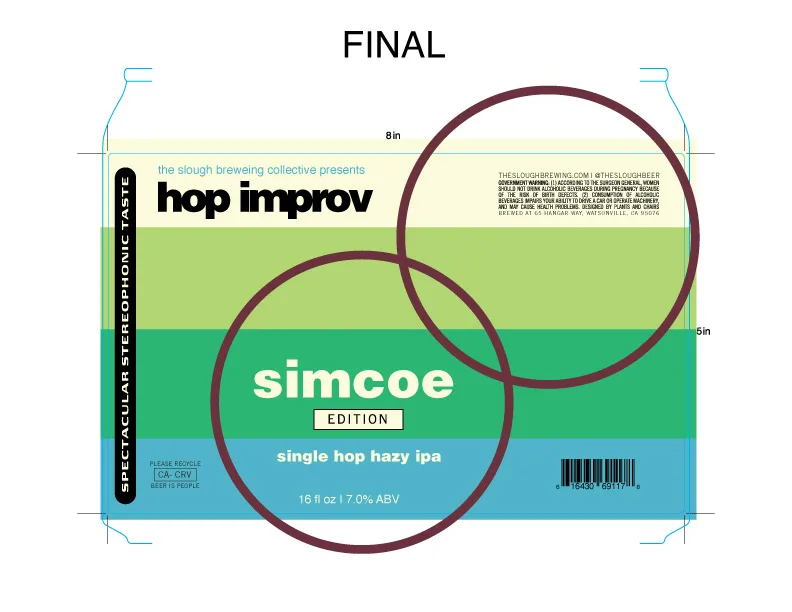 Hop Improv: Simcoe Label, The Slough, plate 11 of 16