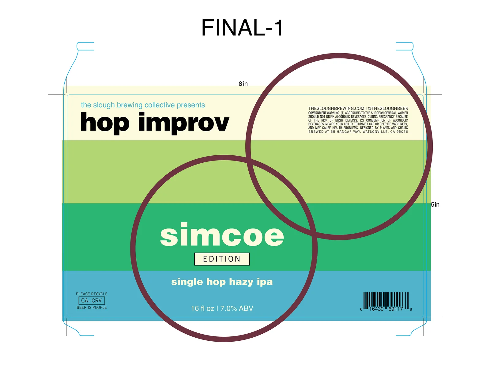 Hop Improv: Simcoe Label, The Slough, plate 12 of 16