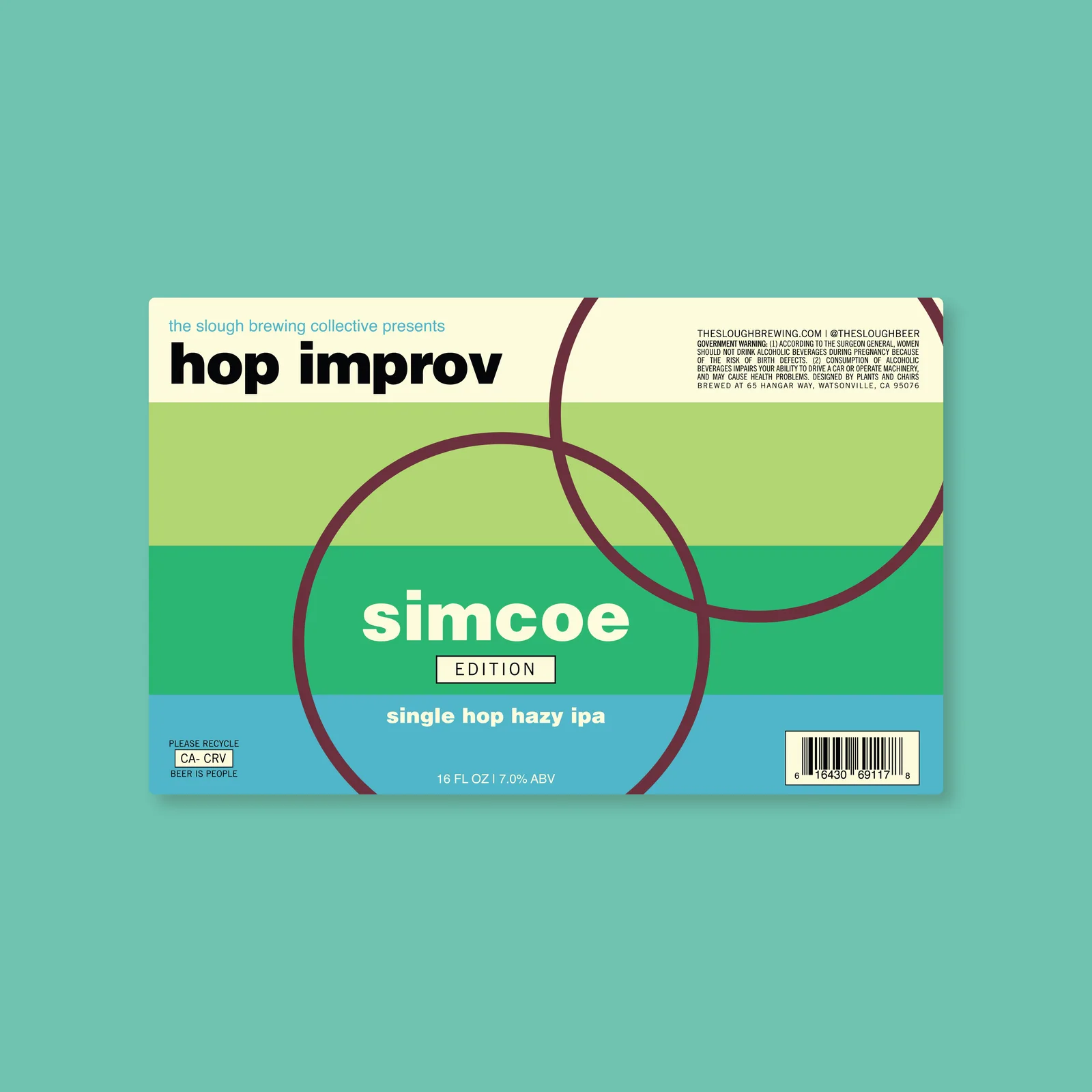 Hop Improv: Simcoe Label, The Slough, plate 16 of 16