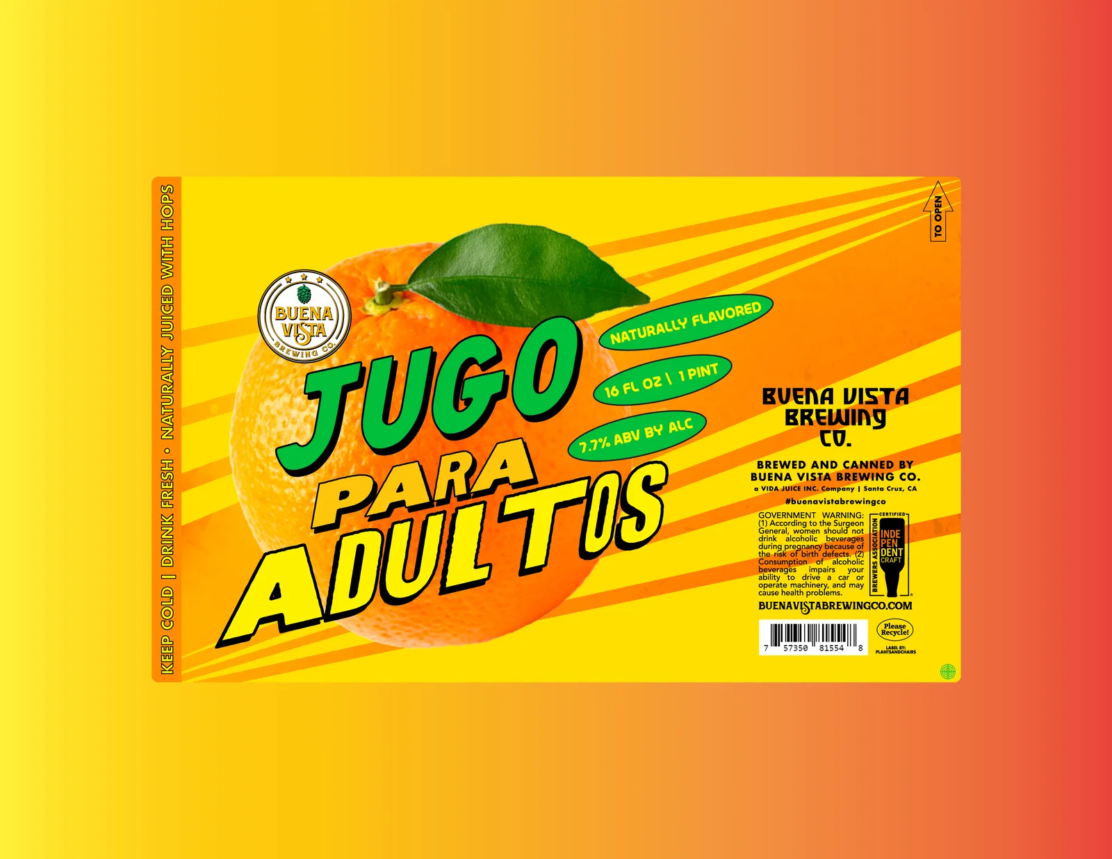 Jugo Para Adultos, 16oz Label, plate 1 of 4