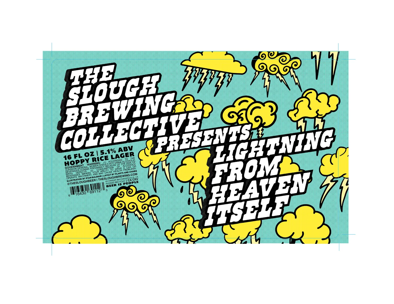 Lightning From Heaven Itself Hoppy Rice Lager, Label, plate 3 of 5