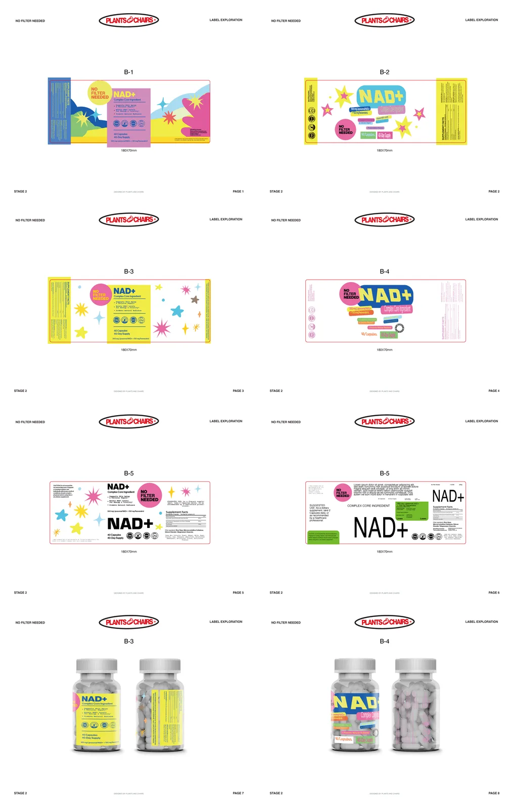 No Filter Needed, NAD+ Supplement Label Design, plate 2 of 8