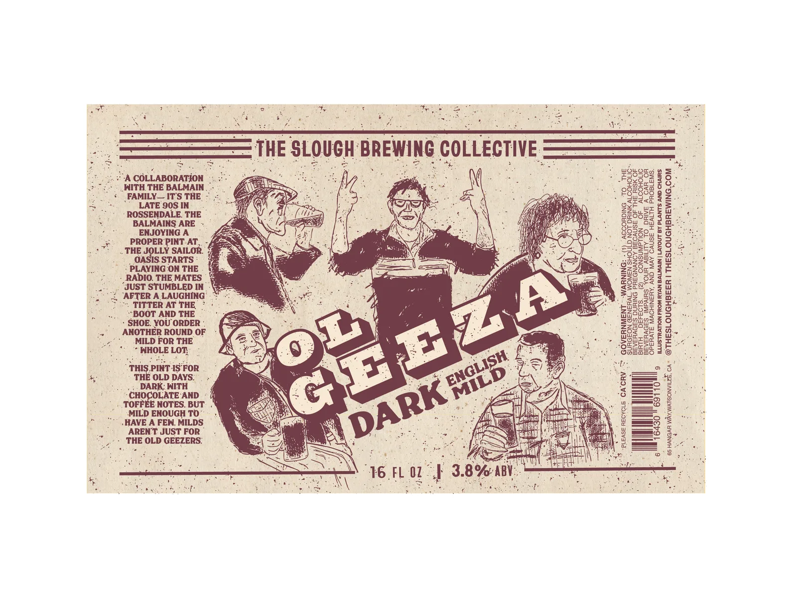 Old Geeza Folk Beer Label, The Slough, plate 5 of 5