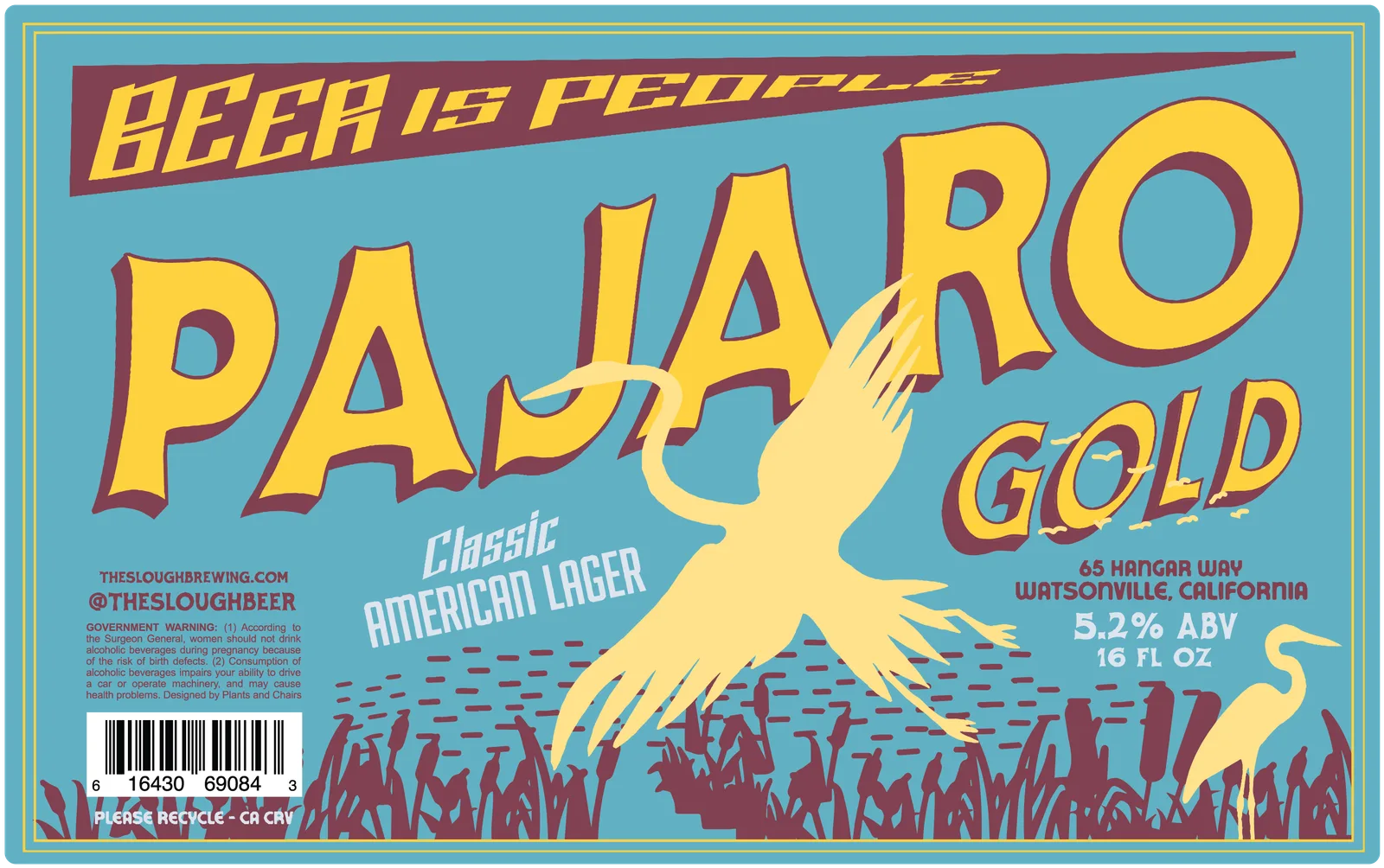 Pajaro Gold American Lager Label, The Slough, plate 1 of 8