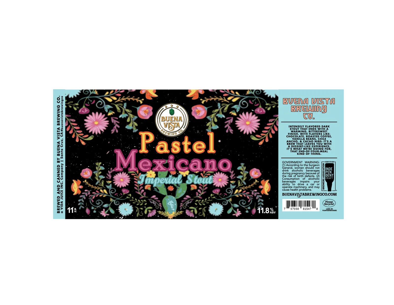 Pastel Mexicano, 11oz Label, plate 3 of 4