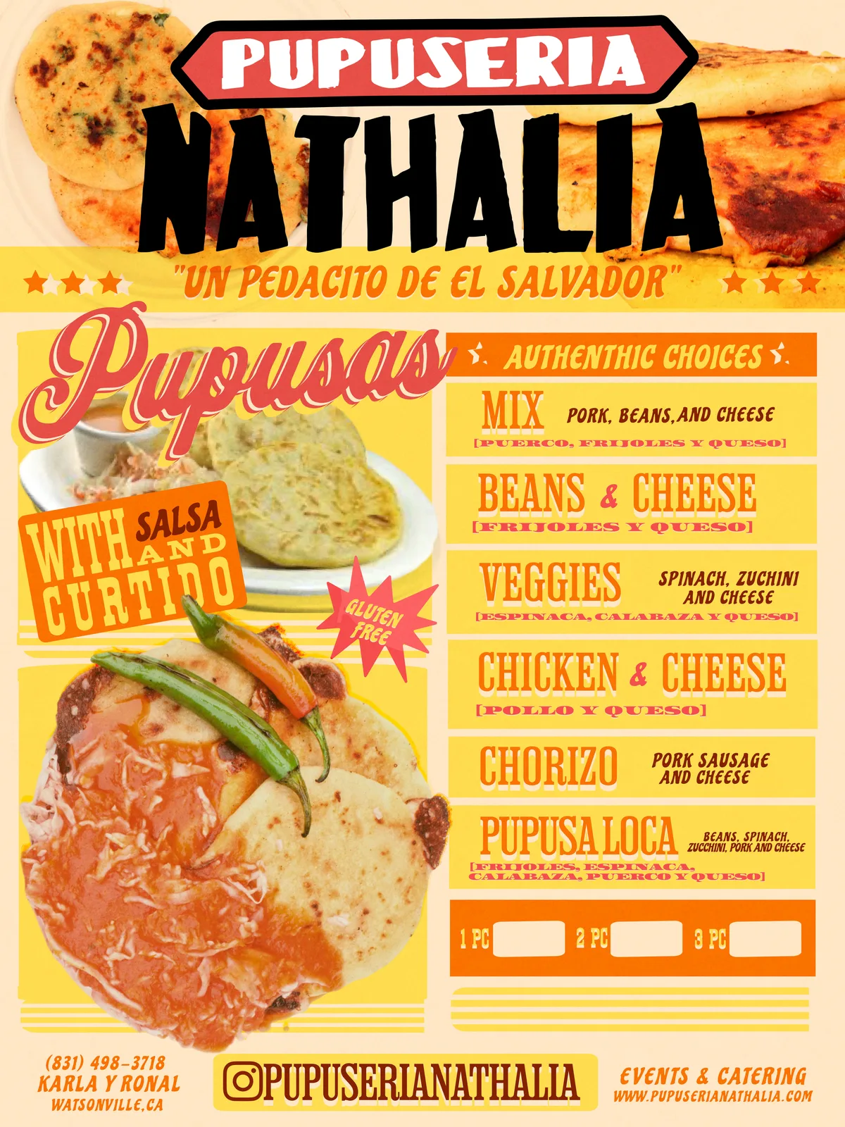 Pupuseria Nathalia, Menu Design, plate 5 of 5