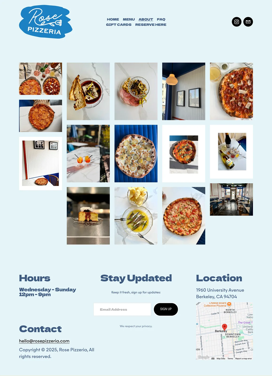 Rose Pizzeria, Website, plate 4 of 7