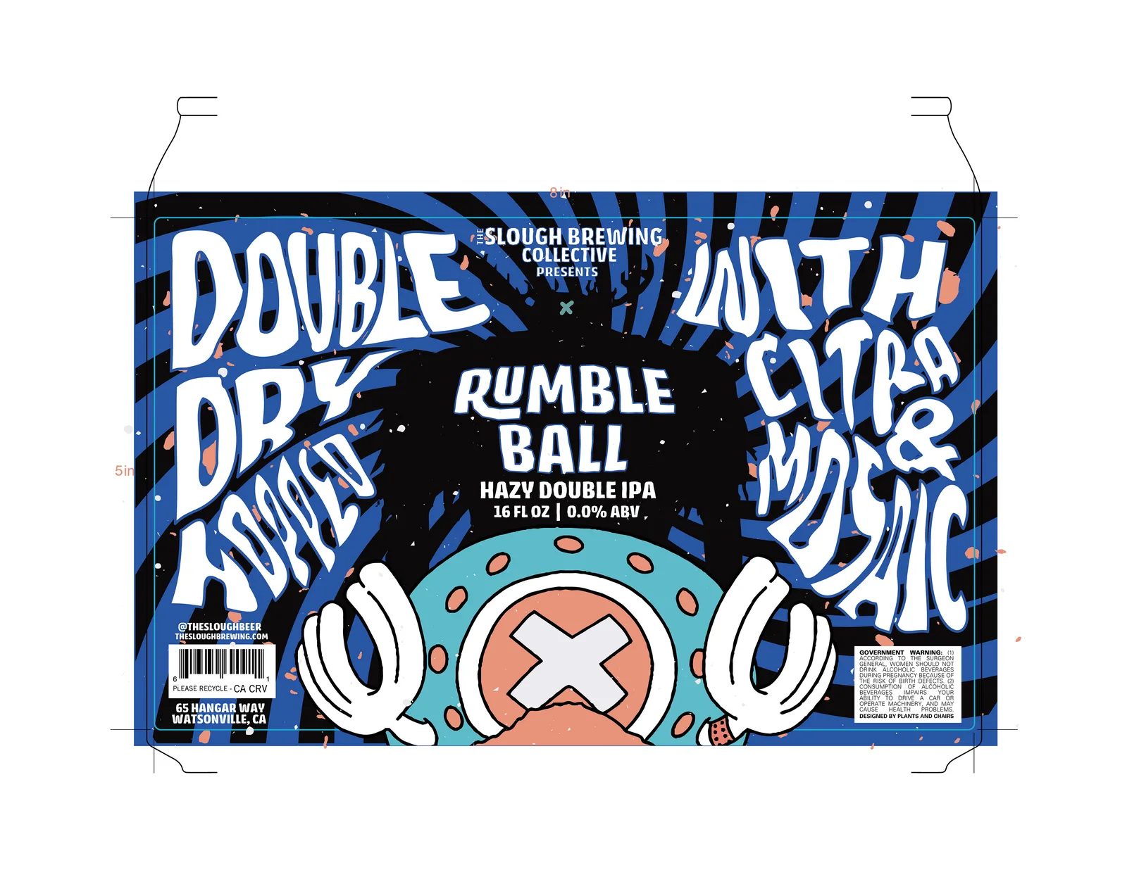 Rumble Ball Hazy Double IPA Label, The Slough, plate 3 of 5