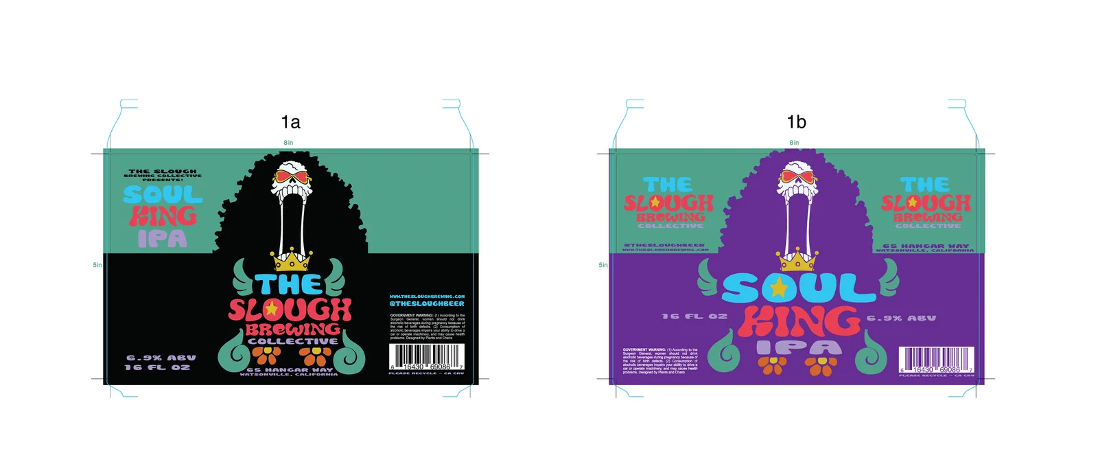 Soul King IPA Label, The Slough Brewing Collective, plate 1 of 14