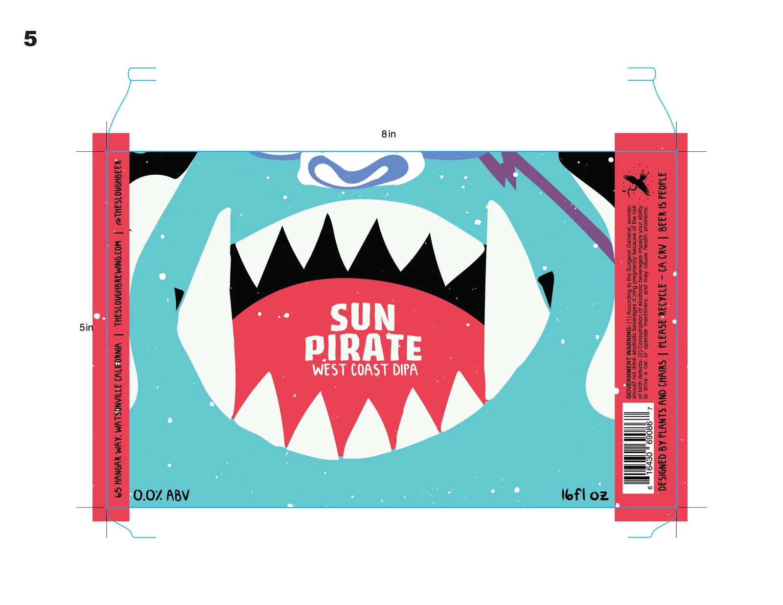 Sun Pirate West Coast DIPA Label, The Slough, plate 2 of 29