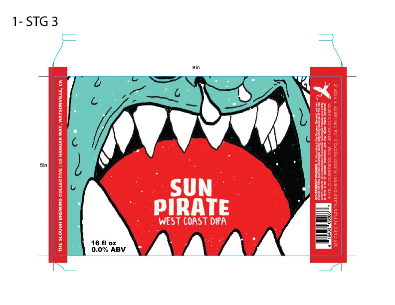 Sun Pirate West Coast DIPA Label, The Slough, plate 4 of 29