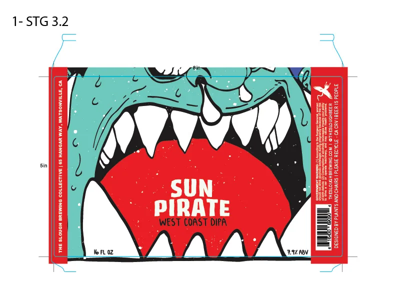 Sun Pirate West Coast DIPA Label, The Slough, plate 6 of 29
