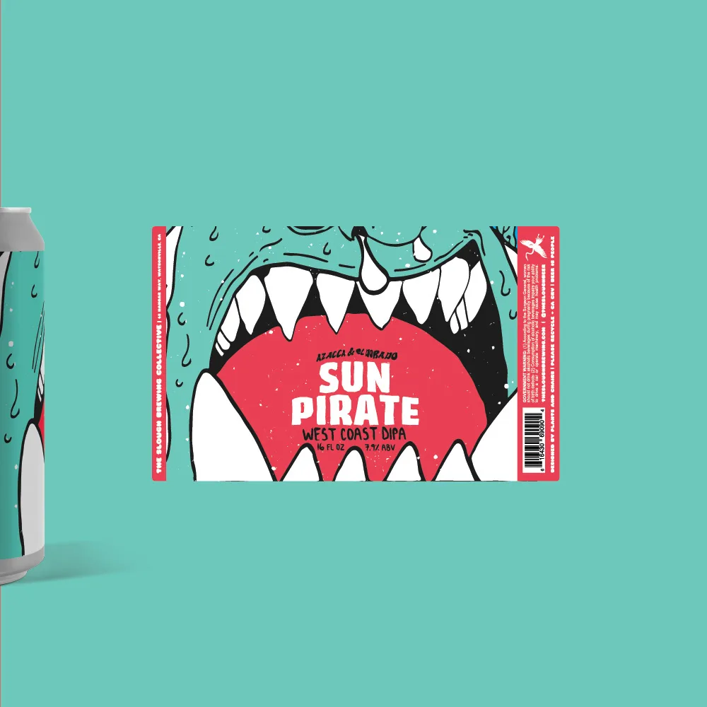 Sun Pirate West Coast DIPA Label, The Slough, plate 17 of 29