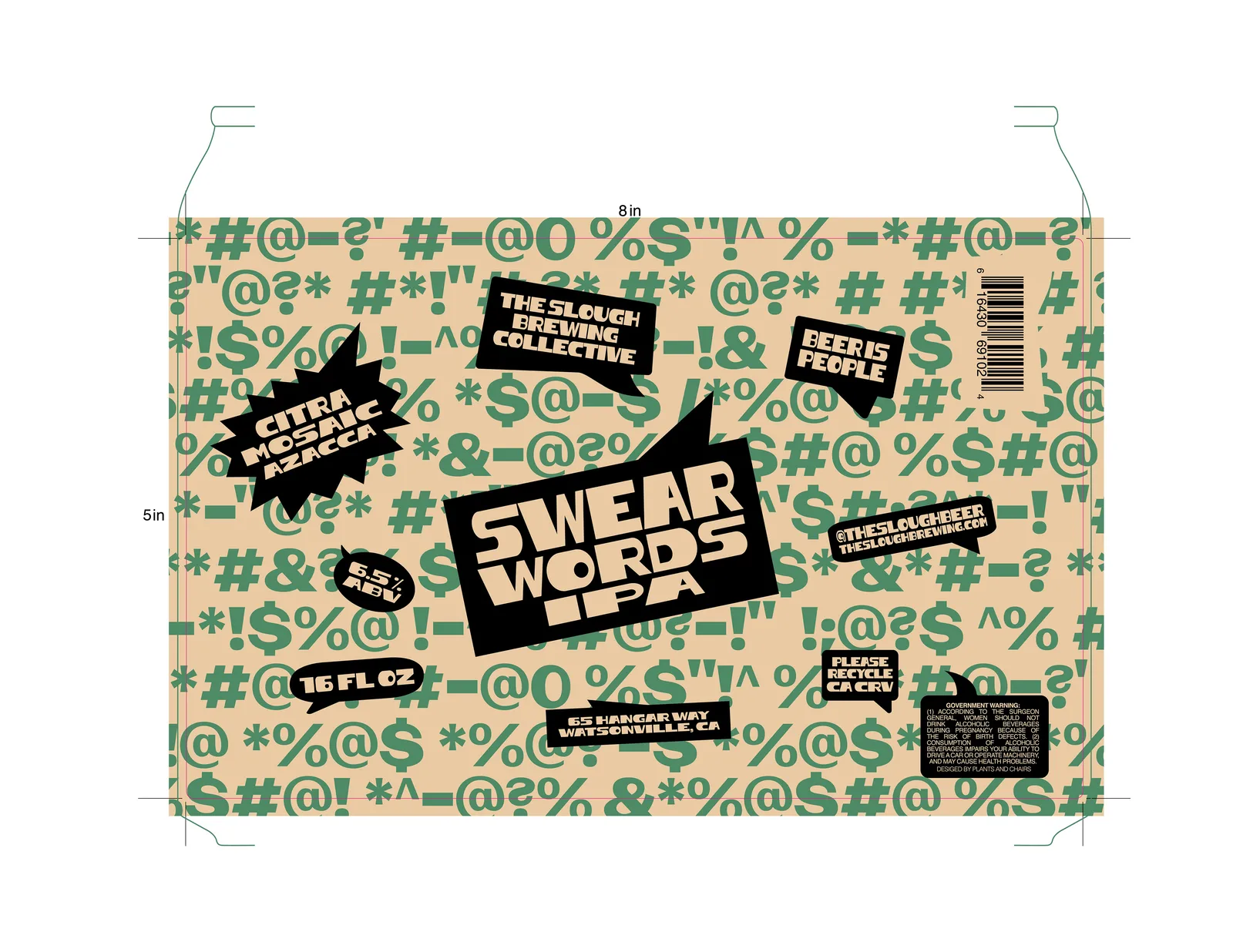 Swear Words IPA Label, The Slough Brewing Collective, plate 8 of 9