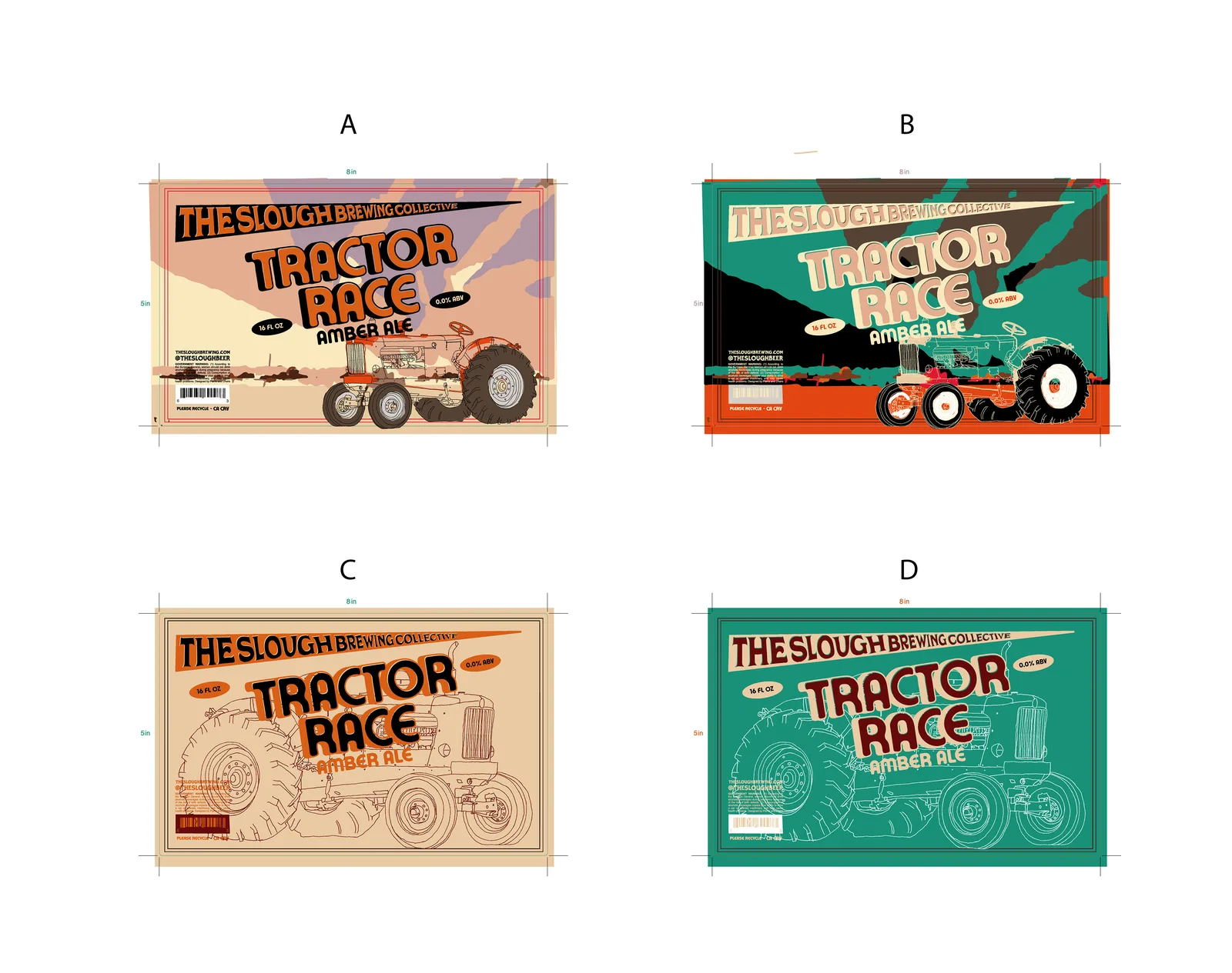 Tractor Race Amber Ale Label, The Slough, plate 1 of 7